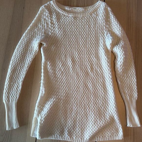 Athleta Honeycomb Texture Merino Blend Tunic Sweater in Ivory - Size S - Picture 4 of 8